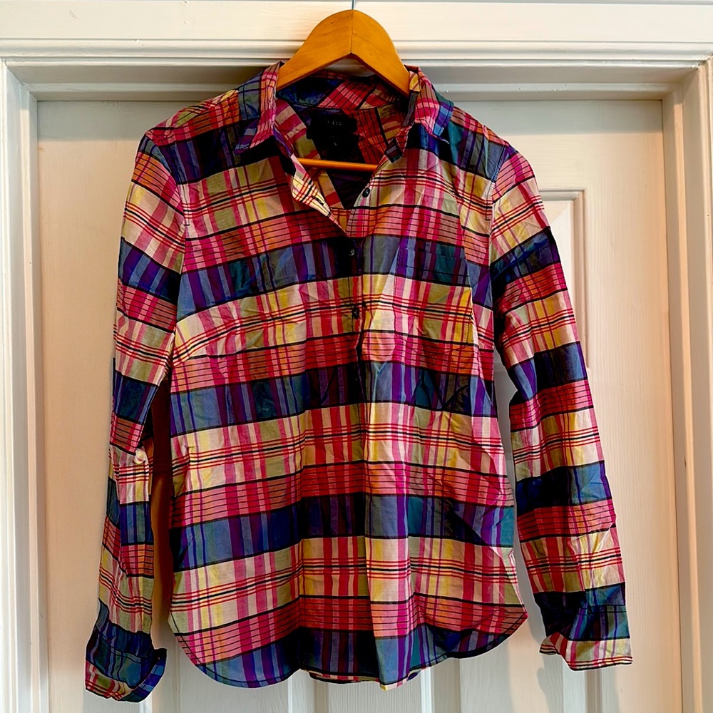 J Crew classic button-front popover, size S